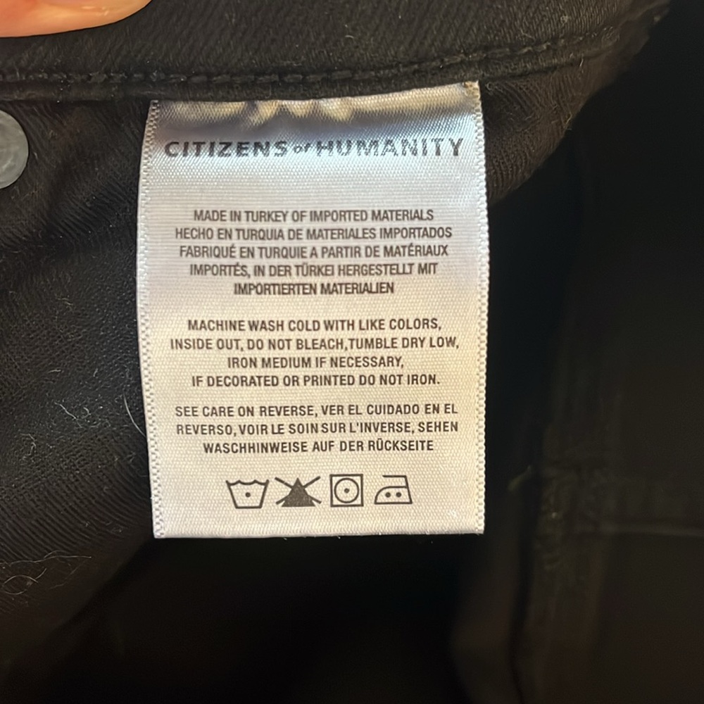 Citizens of Humanity Chrissy High Rise Skinny Jeans in Plush Black Size 28 - Picture 7 of 8